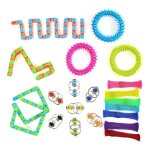 Jeu de jouets sensoriels fidget, 24 pi�ces, liens, pistes wacky, jeux en marbre, pour edc main autisme ...