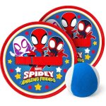 Jeu de lance - attrape balle marvel spidey, 2 raquettes et 1 balle adh�rente bleue