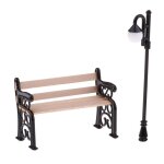 Jeu de lumières de rue pour banc de parc miniature, pour 1 / 12 maisons de poupées, jardin ou salon Jeu de lumières de rue pour banc de parc miniature, pour 1 / 12 maisons de poupées, jardin ou salon