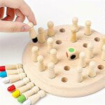 Jeu de mmoire en bois avec btons d'checs colors et allumettes pour enfants, casse - tte logique ...