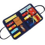 Jeux montessori pour apprendre la motricit fine, tableau sensoriel educatif avec des boucles, jouets ...