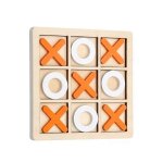 Jeu de morpion en bois xo, jeu de table classique pour enfants, jeu de puzzle educatif, orange et blanc ...