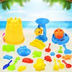 Jeu de moules de sable de plage color�s pour enfants, jouet de bac a sable de cour ext�rieure, 25 pi�ces ...
