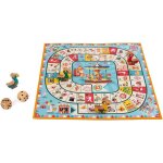 Jeu de l'oie carrousel - jeu de socit - figurines en bois - ds 4 ans, j02743, bleu[z1313]