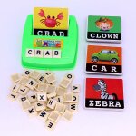 Jeu d'orthographe en anglais avec lettres de l'alphabet, jouet educatif pour enfant, apprentissage prcoce, ...