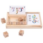 Jeu d'orthographe en bois, jeu de mots, jeu de lettres cognitives, blocs de construction, op�ration math�matiq ...