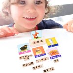 Jeu d'orthographe de mots en bois, puzzle anglais 26 lettres, reconnaissance de l'alphabet, accessoire ...