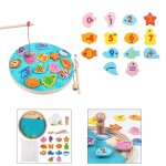 Jeu de pêche magnétique en bois, jeu de capture de poisson, jeu educatif pour enfants Jeu de pêche magnétique en bois, jeu de capture de poisson, jeu educatif pour enfants