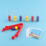 Jeu de perles de couleurs assorties pour enfants de 3 a 5 ans, ensemble de tubes a essai pour l'apprentissage ...