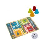 Jeu de petits chevaux geant 130x93cm - tapis plateau, 16 pions, de en mousse - ludo xxl - set jeu societe ...
