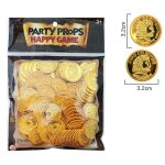 Jeu en plastique de pices d'or de pirate de 100, pices de trsor d'or de jeu pour des fournitures de ...