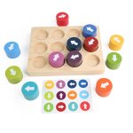 Jeux de plateau a mémoire montessori en bois pour enfants, jeu d'assortiment de flèches, apprentissage ... Jeux de plateau a mémoire montessori en bois pour enfants, jeu d'assortiment de flèches, apprentissage ...