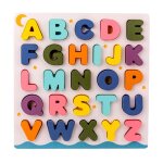 Jeu de puzzle en bois alphabet chiffres, lettres / chiffres majuscules abc colores, jouets educatifs ...