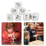 Jeu de ds pour raconter une histoire avec sac, 9 pices, instruction en anglais, famille / parents / ...