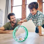 Jeu de rampes de course circulaires avec images de train de vache et de camion de construction, ensemble ...