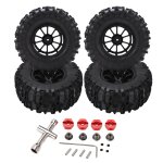 Jeu de roues et pneus de véhicule rc noirs avec moyeu en plastique pour monster truck 1 / 8 1 / 10 short ... Jeu de roues et pneus de véhicule rc noirs avec moyeu en plastique pour monster truck 1 / 8 1 / 10 short ...
