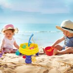 Jeu de sable de plage 13 pices, ensemble de bac a sable, jeu d'eau, table de sable avec autres accessoires, ...