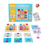 Jeu de société en bois avec cubes de construction assortis, casse - tête, jouet educatif pour enfants, ... Jeu de société en bois avec cubes de construction assortis, casse - tête, jouet educatif pour enfants, ...