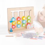 Jeu de soci�t� coulissant en bois pour enfant age pr�scolaire, casse - t�te de couleur pour la cognition ...