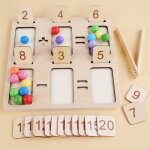 Jeu de socit montessori 2 en 1 avec perles pour l'apprentissage prscolaire des comptences motrices ...