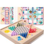 Jeu de soci�t� multifonctionnel 7 - en - 1, dames, echecs volants, backgammon de bureau, jouets educatifs ...