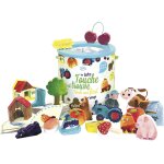 Jeu touche et trouve  la ferme  - 21 pices - jouet en bois de reconnaissance tactile - multicolore - ...