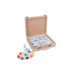 Jeu traditionnel de dominos train mexicain d12 dans valise en bois