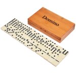 Jeu de train de dominos double six, ensemble de 28 pices en bois, classique, a pois