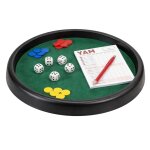 Jeu de yam�s & 421 complet ¿ plateau 28 cm, 5 d�s, jetons, pions, crayon et feuilles de score ¿ jeu ...