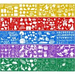 Jexnovashop - 20 pi�ces mod�les de dessin en couleur pour enfants, plastique pochoir de peinture pour ...