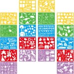 Jexnovashop - 20 pi�ces pochoir de dessin, pochoirs de peinture en plastique en couleur pour enfants, ...