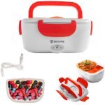 Jexnovashop - gamelle chauffante electrique portable 40w, 2 rcipients amovibles 1, 5 litre, lunch box ...