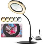 Jexnovashop - lampe loupe sur pied 10x grossissante modelisme 360 led 5 couleurs dimmable - bureau eclairante ...