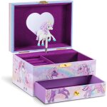 Jexnovashop - unicorn - bo�te � bijoux musicale fille avec figurine licorne et nombreux rangements, bo�te ...