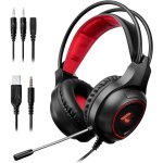 Jfkjg - casque de jeu avec microphone et lumire led, entre 3. 5 mm (pour pc, ps4, xbox one, nintendo ...