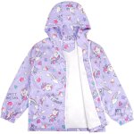 Jfkjg - veste impermable enfant filles avec doublure polaire veste chaud coupe vent a capuche blouson ...