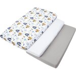 Jgd - drap housse 60x120 lot de 3 draps lit bebe matelas enfant b�b� - 100% coton fitted draps lit pour ...