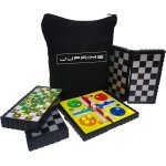 Jjprime - 4 populaire classique fun voyage jeux de soci�t� - snake et echelle checkers chess ludo compact ...
