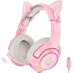 Jkum - casque de jeu rose, casque de jeu avec oreille de chat, casque de jeu a son surround 7. 1 avec ... Jkum - casque de jeu rose, casque de jeu avec oreille de chat, casque de jeu a son surround 7. 1 avec ...