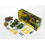 John deere john deere - tracteur avec remorque a bois et a foin