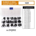 Joints toriques de rechange en caoutchouc durable, 6 - 30mm, 15 tailles, 1. 5 pièces, bricolage, nbr, ... Joints toriques de rechange en caoutchouc durable, 6 - 30mm, 15 tailles, 1. 5 pièces, bricolage, nbr, ...