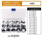 Joints toriques de rechange en caoutchouc durable, 6 - 30mm, 15 tailles, 1. 5 pièces, bricolage, nbr, ... Joints toriques de rechange en caoutchouc durable, 6 - 30mm, 15 tailles, 1. 5 pièces, bricolage, nbr, ...