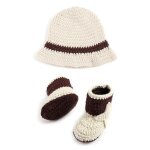 Joli ensemble de chapeaux et pantalons pour bbs, chaussures de cowboy, a crochet, pour garons et filles, ...