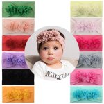 Joli turban a noeud papillon pour bb, bandeau elastique en mousseline de soie, couleur unie, pour nouveau ...