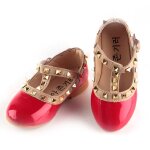 Jolies chaussures de princesse pour nouveau - n fille, sandales en cuir a semelle souple, boucle a rivet, ...