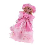 Jolie poupe en porcelaine rose avec robe de princesse, 40cm, prsentation de la maison