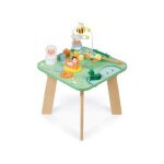 Jolie table multi - activites eveil bebe, theme ferme 36x36x53, 5cm - hauteur 32cm - jouet en bois, peinture ...