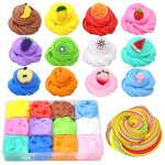Jouets de 12 couleurs pour enfants, mlange de nuage de barbe a papa slime doux et non collant, jouet ...