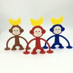 Jouet anti - stress en silicone pour enfants, singe a presser, a ventouse, jouets sensoriels amusants, ...