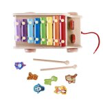 Jouet d'apprentissage de musique pour bb, xylophone en bois, jouet de dessin anim, instrument de musique, ...